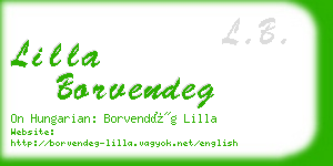 lilla borvendeg business card